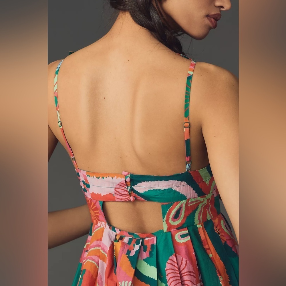 Farm Rio x Anthropologie Pleated Palm Midi Dress - Picture 4 of 10